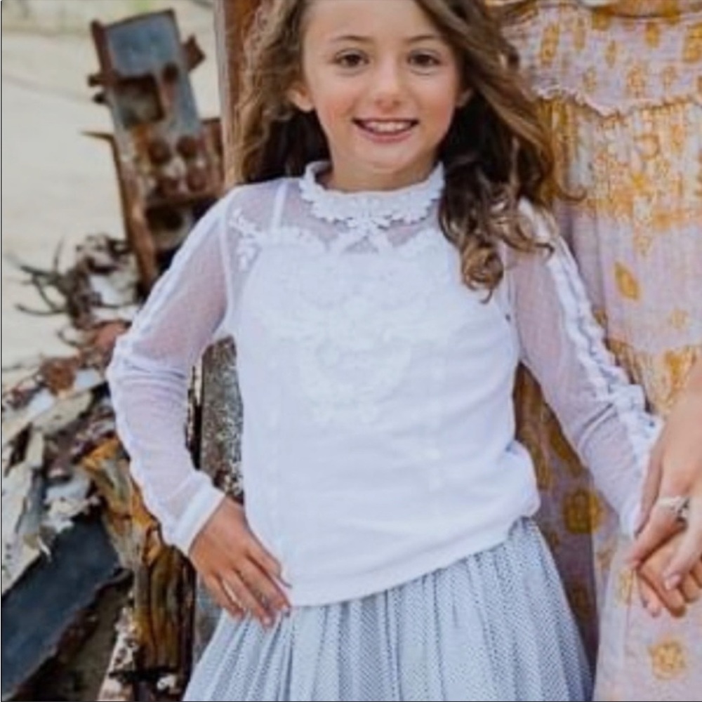 Joyfolie Mia Joy Girls - size 10 - Lace White Long-Sleeve